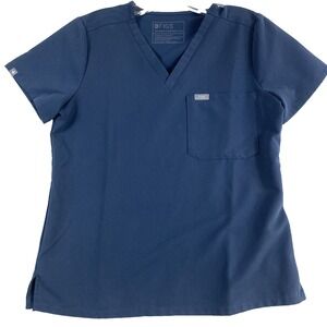 Figs Scrub Blouse Women Sz XS Blue Technical‎ Collection PO#2914
